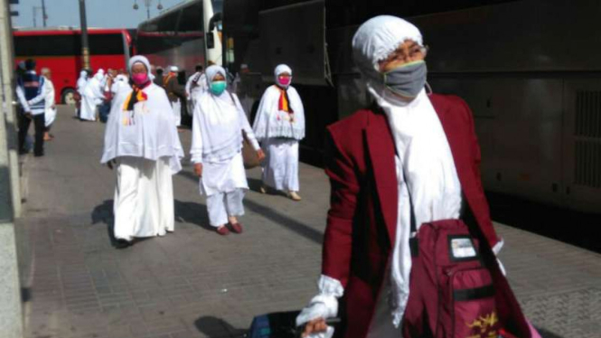 Jemaah haji asal Indonesia saat di Kota Mekah beberapa waktu lalu.