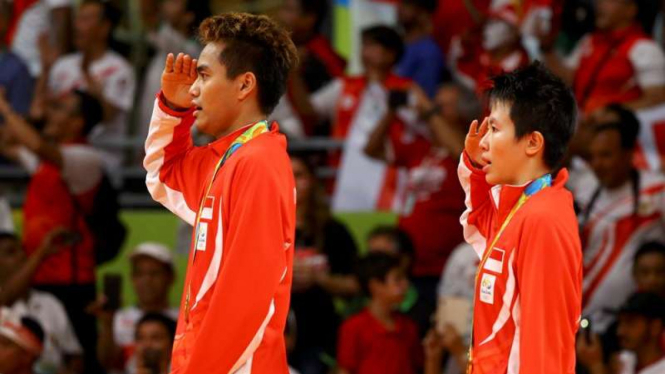 Pasangan ganda campuran Indonesia, Tontowi/Liliyana sukses meraih medali emas.
