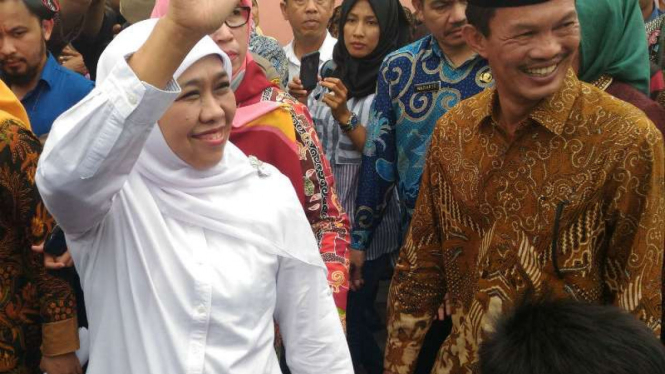 Menteri Sosial Khafifah Indar Parawansah, saat kunjungan kerja ke Palembang.