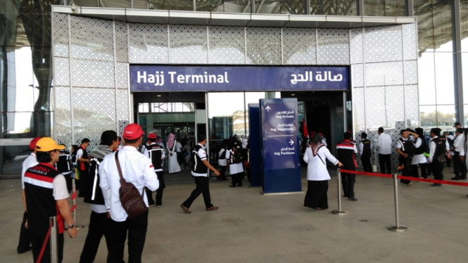 Terminal kedatangan jemaah haji di Bandara Madinah