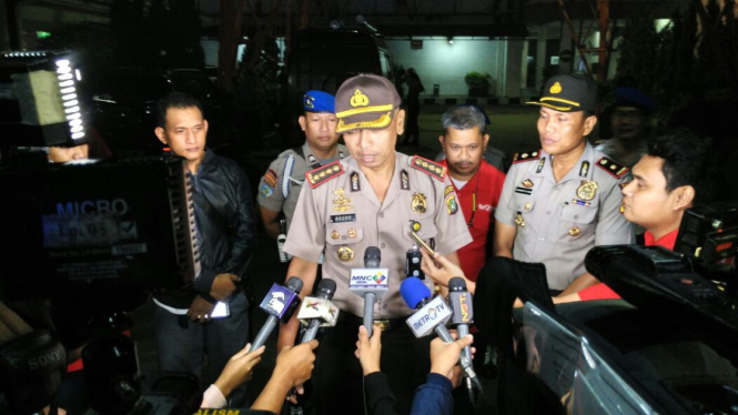 Kapolres Jakarta Timur Kombes Pol Muhammad Agung Budjiono, SIK, M.Si memberikan keterangan terkait ancaman teror bom di tvOne