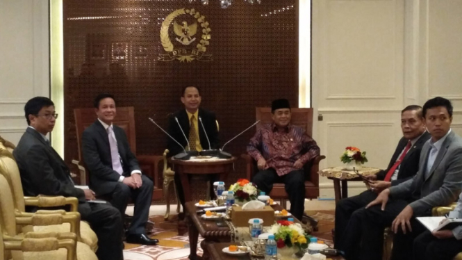 Ketua DPR RI Ade Komarudin menerima kunjungan kehormatan Dubes Myanmar 