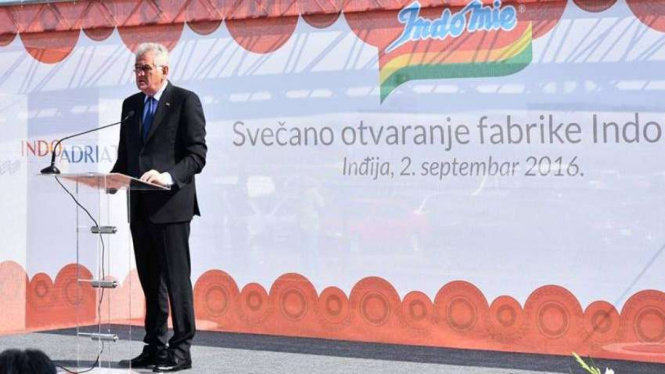 Presiden Serbia Tomislav Nicolic resmikan pabrik mi instan milik PT Indofood