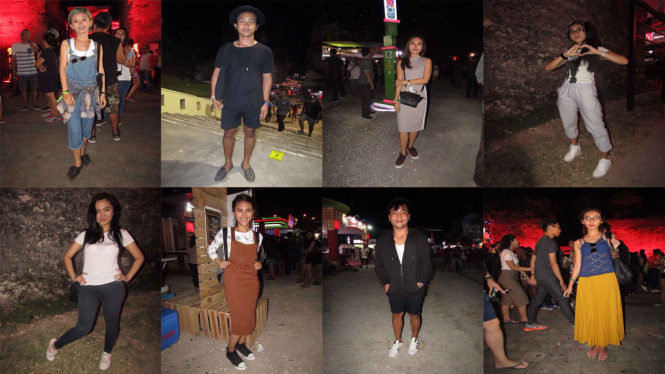 Gaya fesyen penonton dalam acara Soundrenaline 2016 di Bali, Sabtu (3/9/2016).
