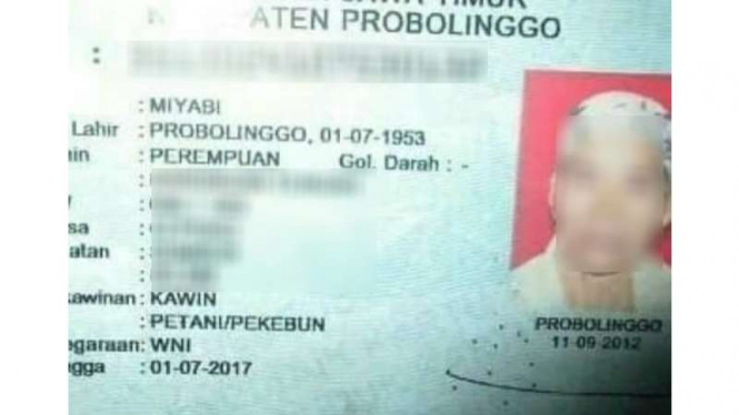 KTP milik Miyabi, perempuan asal Probolinggo Jawa Timur yang beredar di linimassa twitter.