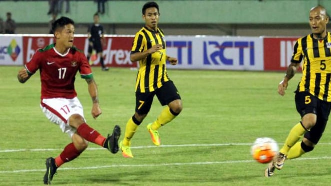 Striker Timnas Indonesia Irfan Bakhdim.