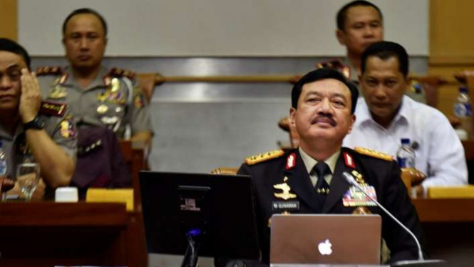 Komjen Budi Gunawan saat menjalani uji kelayakan di Komisi I DPR.