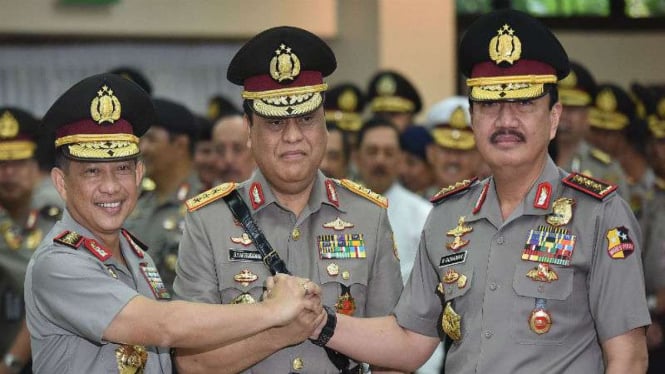 Kapolri Jenderal Tito Karnavian , Komjen Syafruddin dan Jenderal Budi Gunawan.