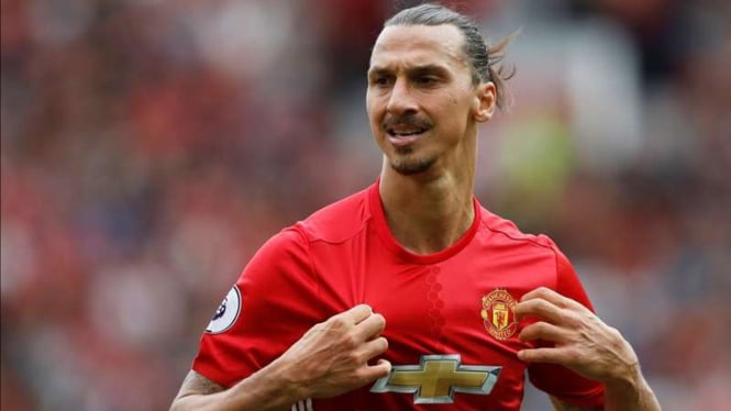 Penyerang Manchester United, Zlatan Ibrahimovic.