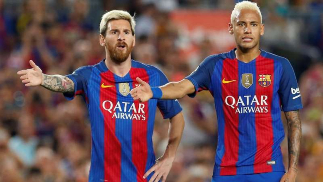 Lionel Messi (kiri) dan Neymar (kanan)