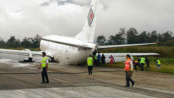 Pesawat Trigana Air tergelincir di Bandara Wamena
