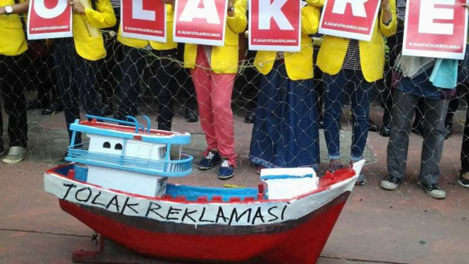 Ilustrasi unjuk rasa penolakan Reklamasi Teluk Jakarta