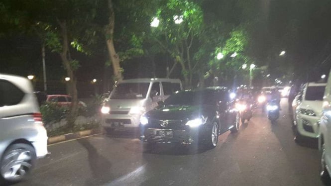 Arus lalu lintas di sekitar rumah Megawati