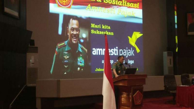  Panglima TNI, Jenderal TNI Gatot Nurmantyo saat sosialisasi Tax Amnesty 