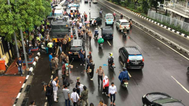 Kemacetan di sekitar kantor KPU Jakarta mulai mencair