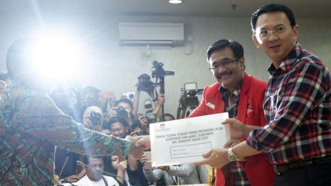 Ahok dan Djarot Daftar ke KPUD