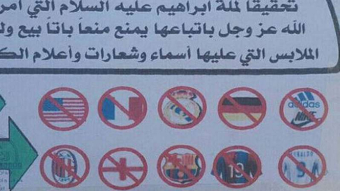 ISIS melarang warganya mengenakan jersey klub-klub Eropa.