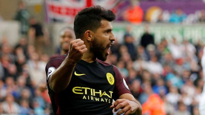 Penyerang Manchester City, Sergio Aguero