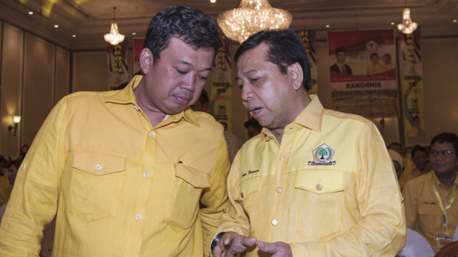 Nusron Wahid ketika bersama Ketua Umum Golkar Setya Novanto.