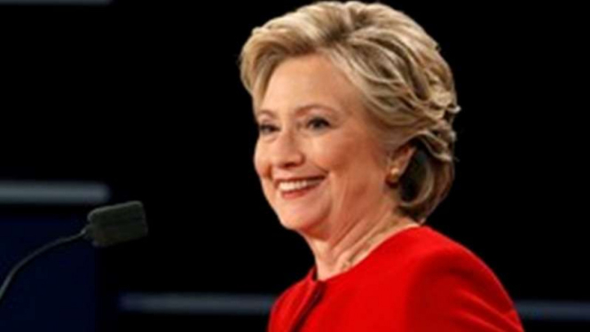 Hillary Clinton saat acara debat pertama kandidat Presiden AS.