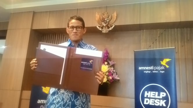 Calon Wakil Gubernur DKI Jakarta Sandiaga Uno Ikut Tax Amnesty