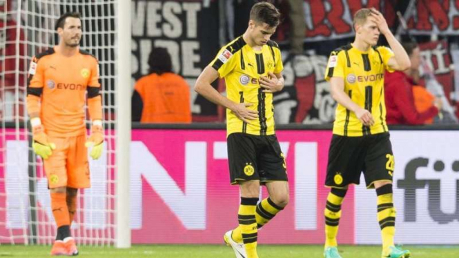 Ekspresi kecewa pemain Borussia Dortmund