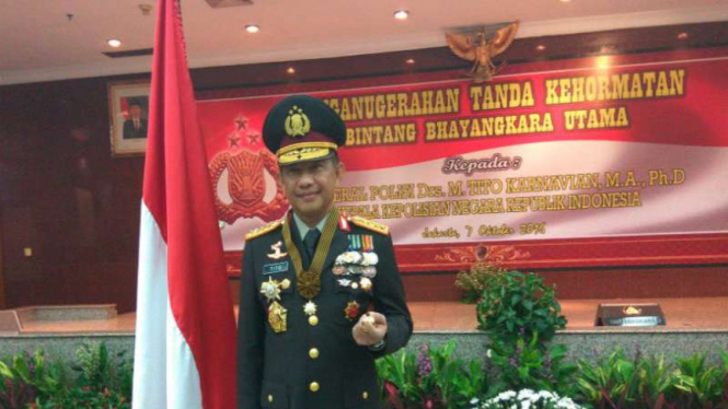 Kapolri Jenderal Tito Karnavian dianugerahkan Bintang Bhayangkara Utama.