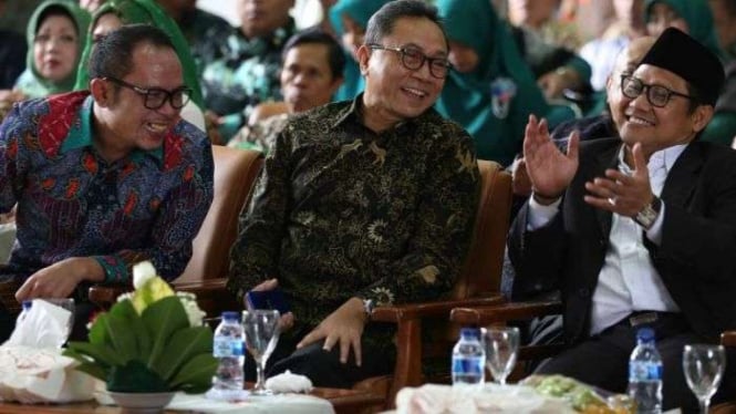 Ketua Umum PAN Zulkifli Hasan dan Ketua Umum PKB, Muhaimin Iskandar.