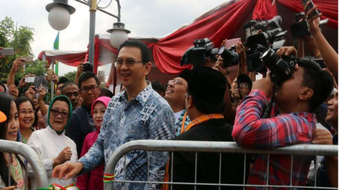 Gubernur DKI Basuki Tjahaja Purnama (Ahok) meresmikan RPTRA