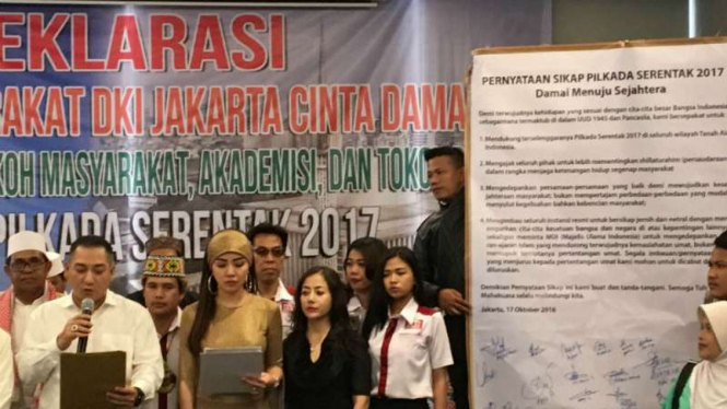 Deklarasi pilkada damai dari Aliansi Masyarakat Jakarta Cinta Damai