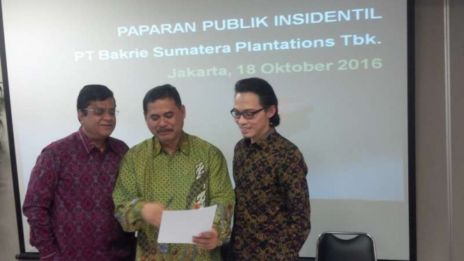 Direktur PT Bakrie Sumatera Plantations Tbk, Andi W. Setianto 