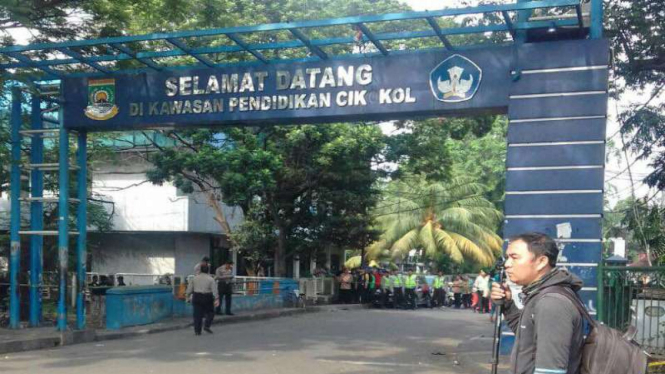 Lokasi penyerangan anggota Polisi di Cikokol Tangerang, Kamis, 20 Oktober 2016.