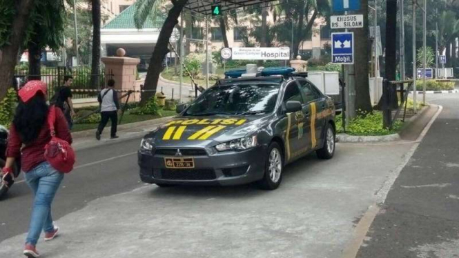 Pengamanan jelang kedatangan Kapolri di RS Siloam Tangerang, Jumat, 21 Oktober 2016.