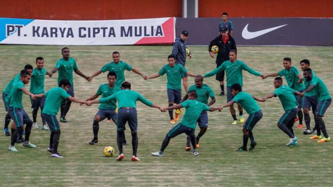 Pemain TImnas Indonesia di pemusatan latihan jelang Piala AFF