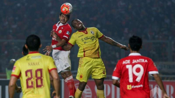 Pertandingan Persija Jakarta melawan Sriwijaya FC 