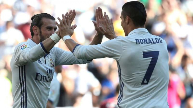 Dua bintang Real Madrid, Gareth Bale (kiri) dan Cristiano Ronaldo (kanan)