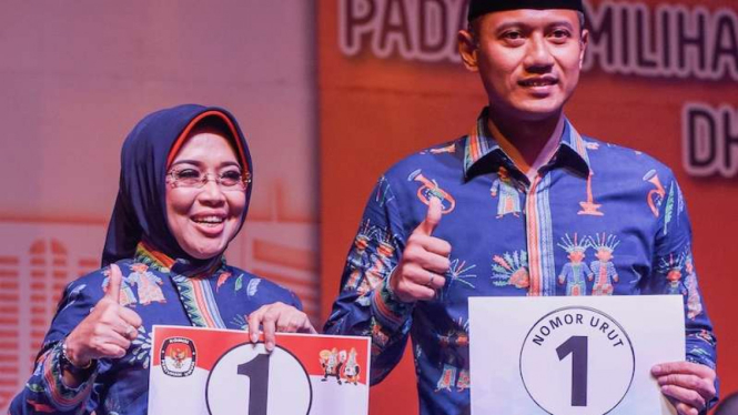 Agus Yudhoyono dan Sylviana Murni dapat nomor urut 1 Pilkada DKI Jakarta.