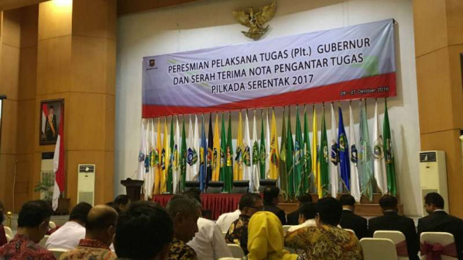 Ilustrasi/Pelantikan pelaksana tugas (PLT) Gubernur DKI Jakarta dan Banten.