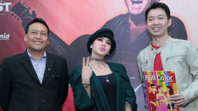 Syahrini di Konferensi Pers Konser Air Supply di Jakarta