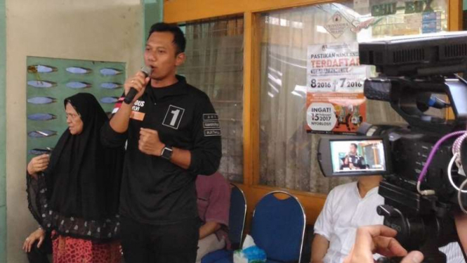 Agus Harimurti Yudhoyono berkampanye di Cipete Utara