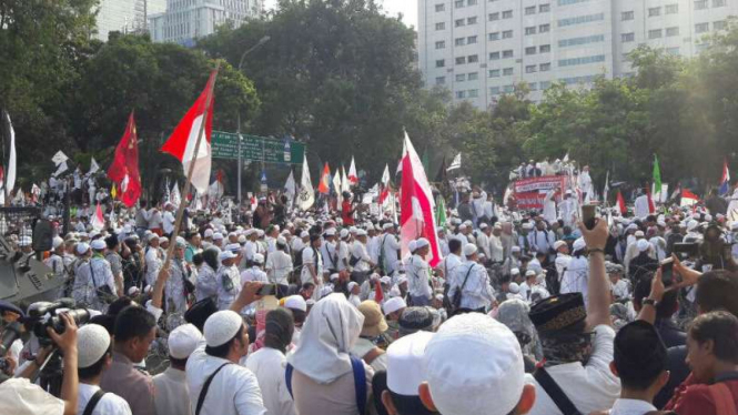 Unjuk rasa 'Bela Islam II' di depan Istana Merdeka (04/11).