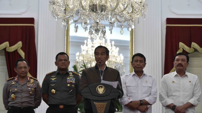 Presiden Jokowi saat menggelar konferensi pers terkait demo 4 November 2016.