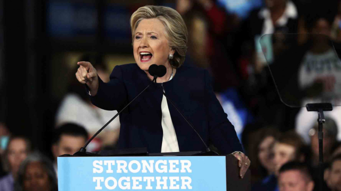 Capres AS Hillary Clinton saat berkampanye di Detroit, Michigan, Amerika Serikat