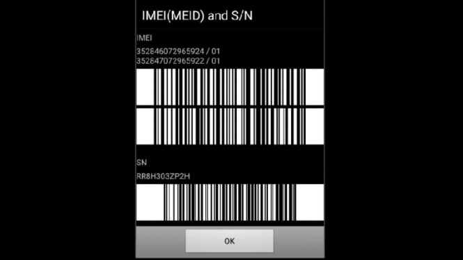 Ilustrasi IMEI pada ponsel.