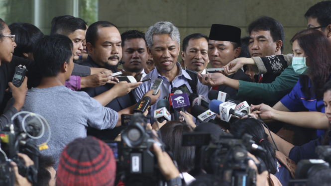 Buni Yani, tersangka penyebar informasi kebencian saat di Bareskrim Polri beberapa waktu lalu