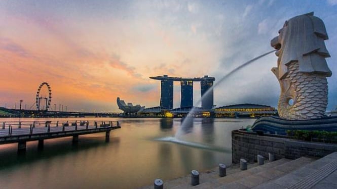 Merlion Park, Singapura.