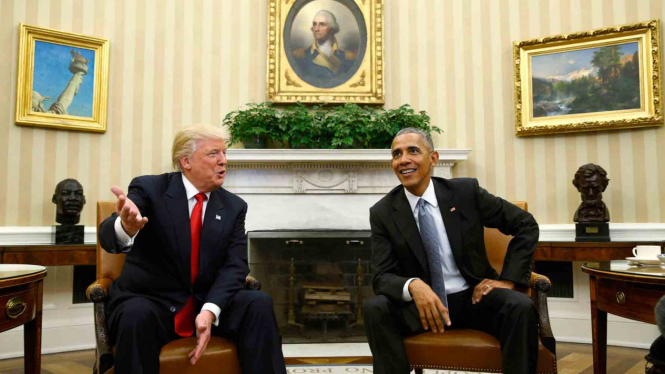 Donald Trump dan Barack Obama.