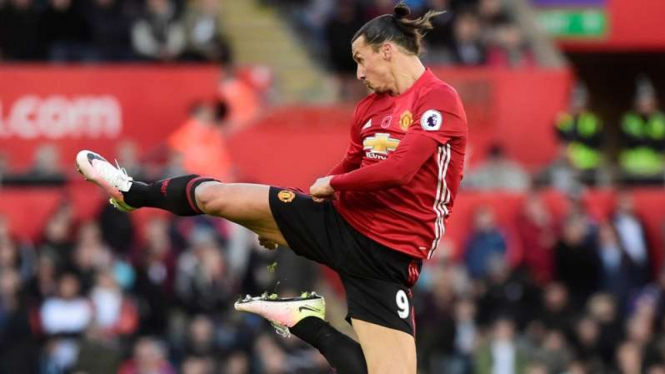 Penyerang Manchester United, Zlatan Ibrahimovic.