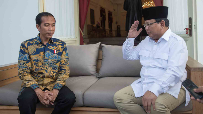 Pertemuan Presiden Jokowi dan Prabowo Subianto.