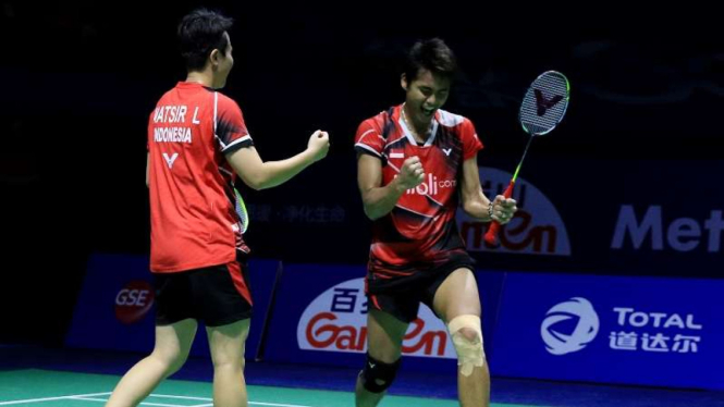 Pasangan ganda campuran Indonesia, Tontowi Ahmad dan Liliyana Natsir.